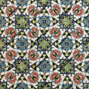 کاشی سنتی طرح گل و بوته ختایی